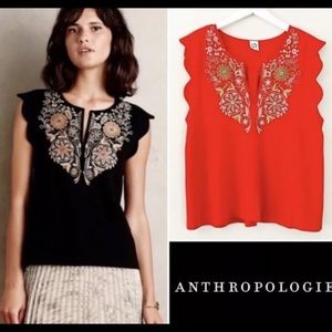 Anthropologie Akemi + Kin Scalloped Top
